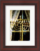 Framed Close-up Of Lit Candles On A Menorah And Window