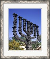 Framed Low angle view of a menorah, Knesset Menorah, Jerusalem, Israel