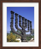 Framed Low angle view of a menorah, Knesset Menorah, Jerusalem, Israel