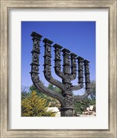 Framed Low angle view of a menorah, Knesset Menorah, Jerusalem, Israel