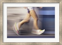 Framed Low section view of a person running
