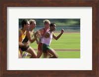 Framed Male athletes running