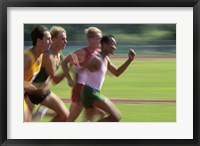 Framed Male athletes running