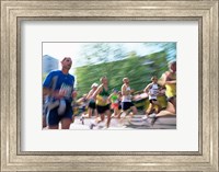 Framed Group of people running in a marathon, London, England
