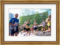 Framed Group of people running in a marathon, London, England