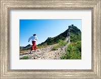 Framed Person running up the Great Wall, Simatai, Beijing, China