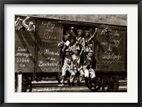 Framed German Soldiers in a Railroad Car on the Way to the Front