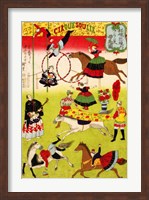 Framed Hiroshige III, Big French Circus on the Grounds of Shokonsha Shrine, 1871