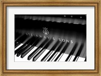 Framed Steinway & Sons, Piano Keys With Modern Logo