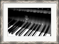 Framed Steinway & Sons, Piano Keys With Modern Logo