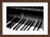 Framed Steinway & Sons, Piano Keys With Modern Logo