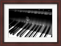 Framed Steinway & Sons, Piano Keys With Modern Logo