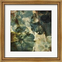 Framed Vintage Teal Blooms II