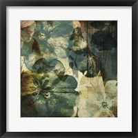 Vintage Teal Blooms II Framed Print