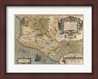 Framed 1606 Hondius and Mercator Map of Mexico