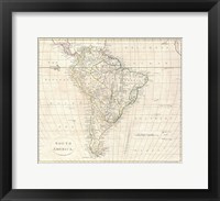Framed 1799 Far Clement Cruttwell Map of South America