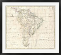 Framed 1799 Far Clement Cruttwell Map of South America