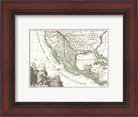 Framed 1810 Tardieu Map of Mexico, Texas and California
