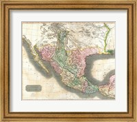 Framed 1814 Thomson Map of Mexico and Texas