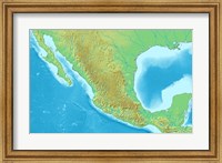 Framed Map of Mexico Demis