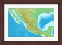 Framed Map of Mexico Demis
