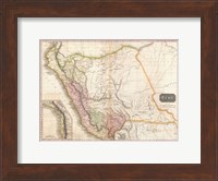 Framed 1818 Pinkerton Map of Peru