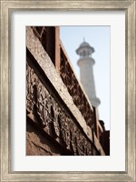 Framed Close up of Carving at the Taj Mahal, Agra, Uttar Pradesh, India