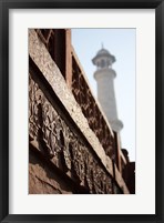 Framed Close up of Carving at the Taj Mahal, Agra, Uttar Pradesh, India