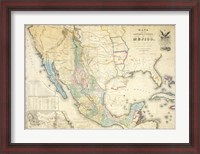 Framed Map of Mexico 1847
