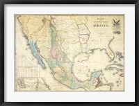 Framed Map of Mexico 1847
