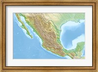 Framed Mexico Relief Location Map
