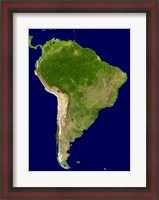 Framed South America - Blue Marble Orthographic