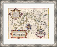 Framed Strait of Magellan by Jodocus Hondius