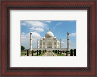 Framed Taj Mahal, Agra, India With Green Trees