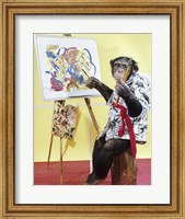 Framed Monkey Artist