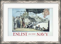 Framed Follow the Boys in Blue for Home and Country Enlist in the Navy