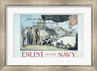 Framed Follow the Boys in Blue for Home and Country Enlist in the Navy