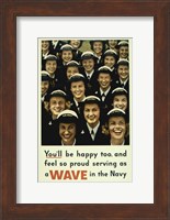 Framed Serving a Wave in the Navy