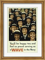 Framed Serving a Wave in the Navy