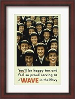 Framed Serving a Wave in the Navy