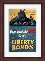 Framed Beat Back the Hun with Liberty Bonds