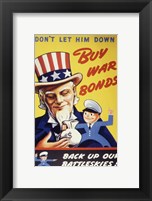 Framed Don't Let Him Down! Buy War Bonds