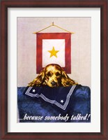 Framed Sad Puppy Propoganda Poster, 1944
