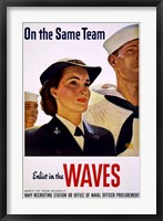 Framed On the Same Team Enlist in the Waves