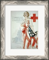 Framed Harrison Fisher WWI American Red Cross Poster
