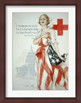 Framed Harrison Fisher WWI American Red Cross Poster