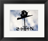 Framed Weathervane Iron Boat