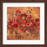 Framed Red Floral Frenzy II