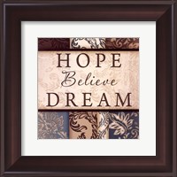 Framed Hope Believe Dream - square