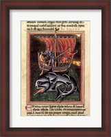 Framed 12th Century Painters - On Whales Folio from a Bestiary
